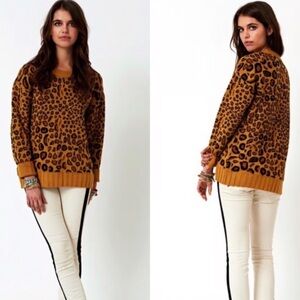 Jen's Pirate Booty Leopard Print Sweater - Brown and Black